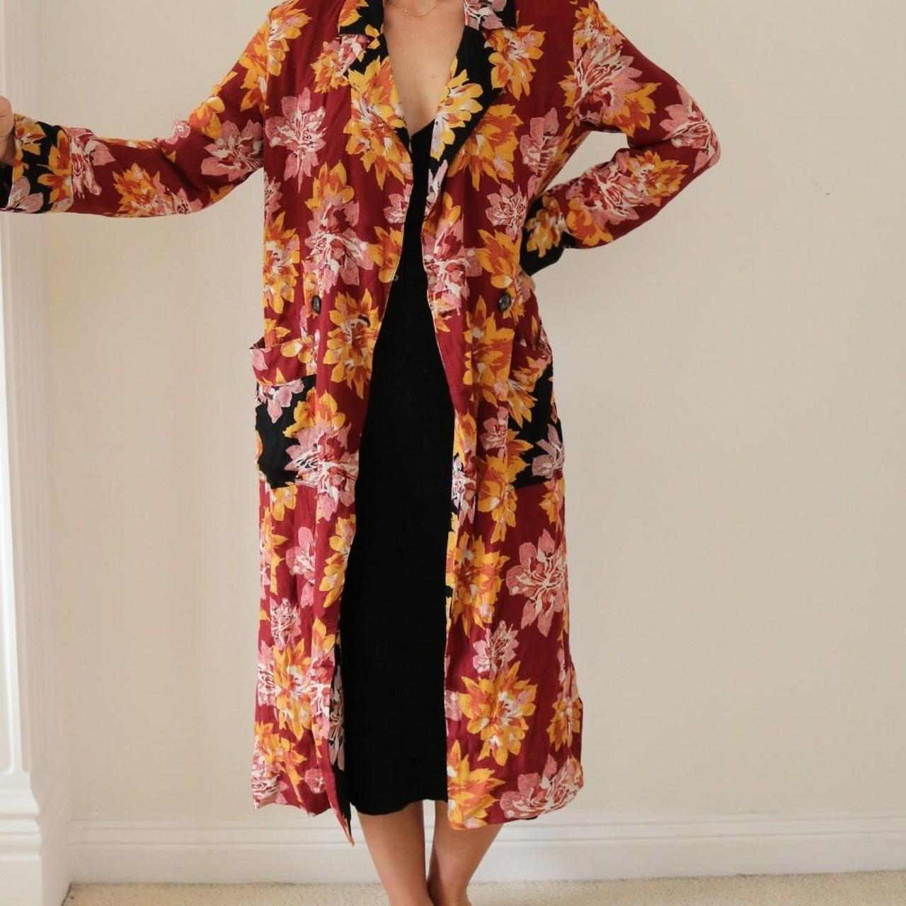 NEW Free People Niya authentic Floral Print Duster Jacket Size S