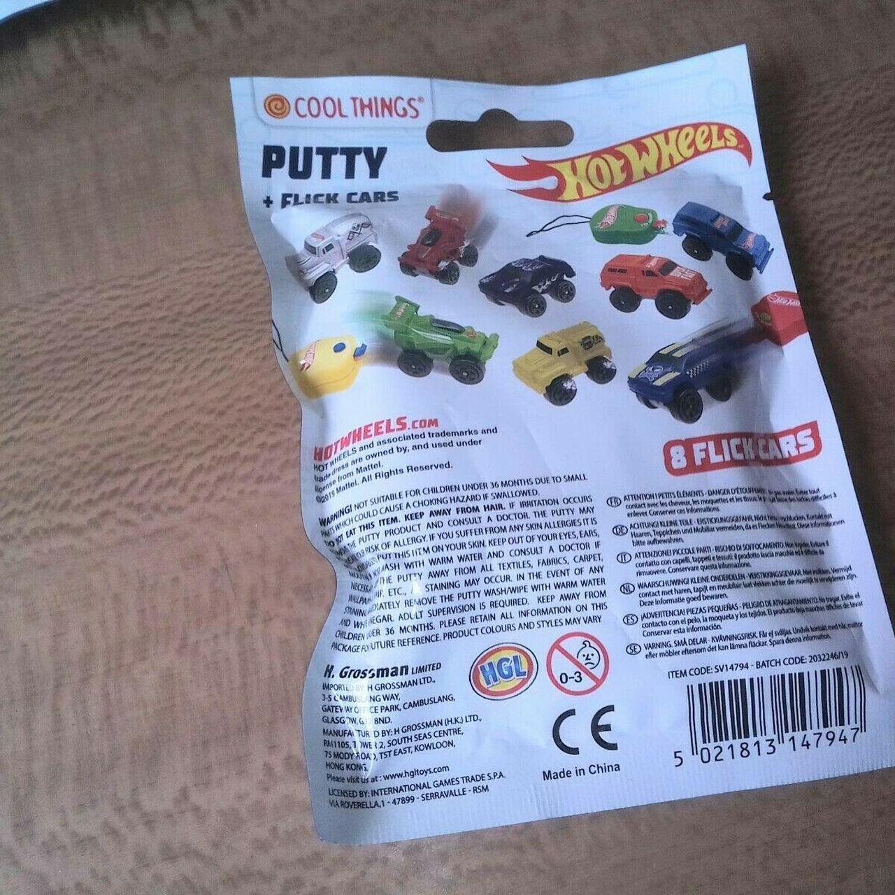 4X Hot Wheels Putty + Flick cars + Putty Assorted... Depop