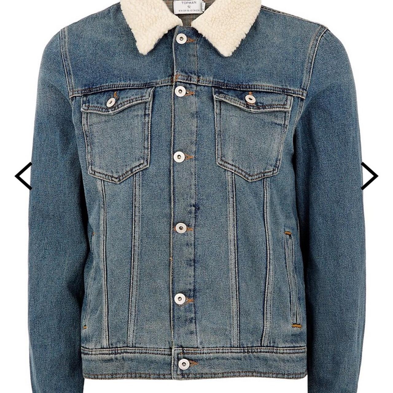 Topman blue hotsell borg denim jacket