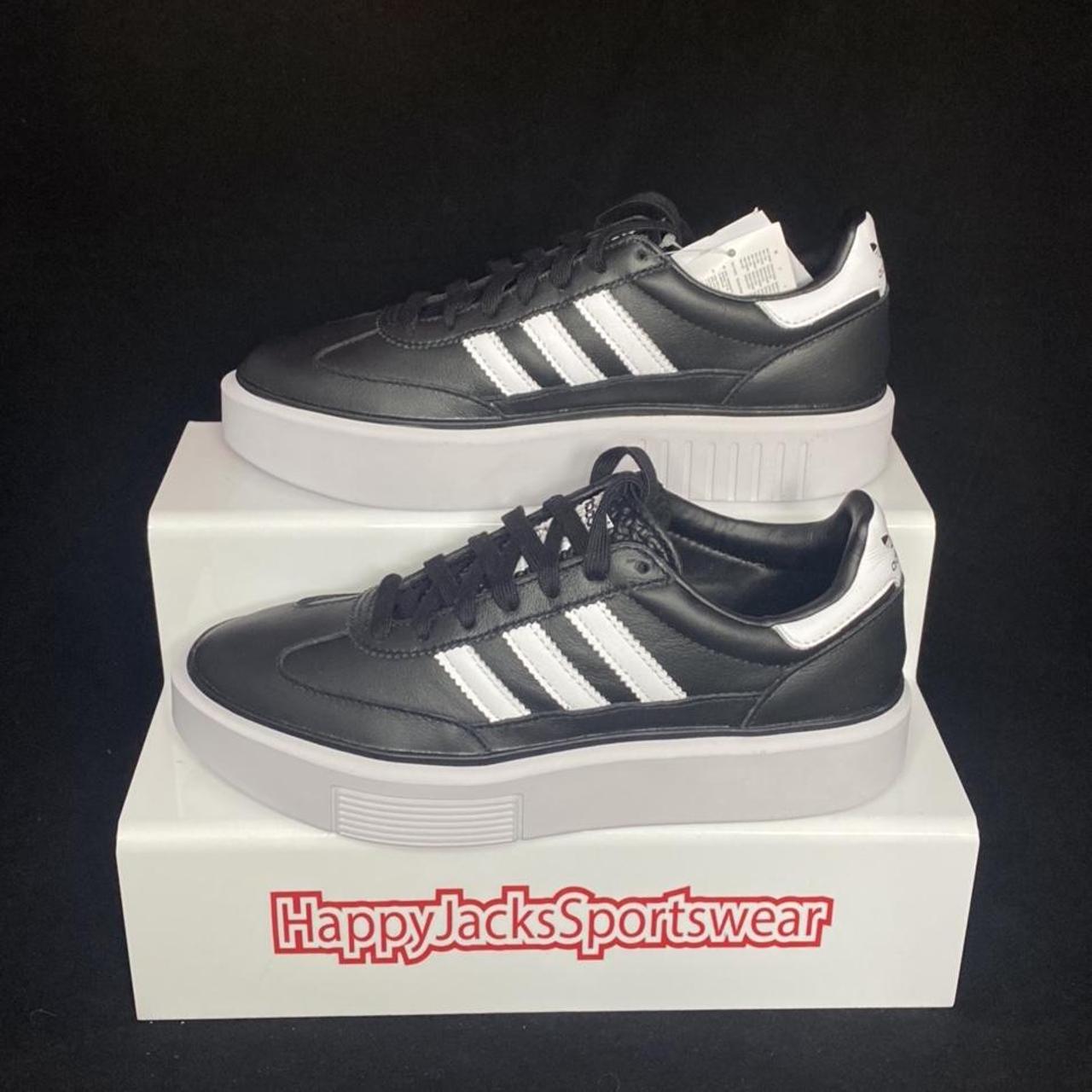 Adidas black & hotsell white sleek super trainers