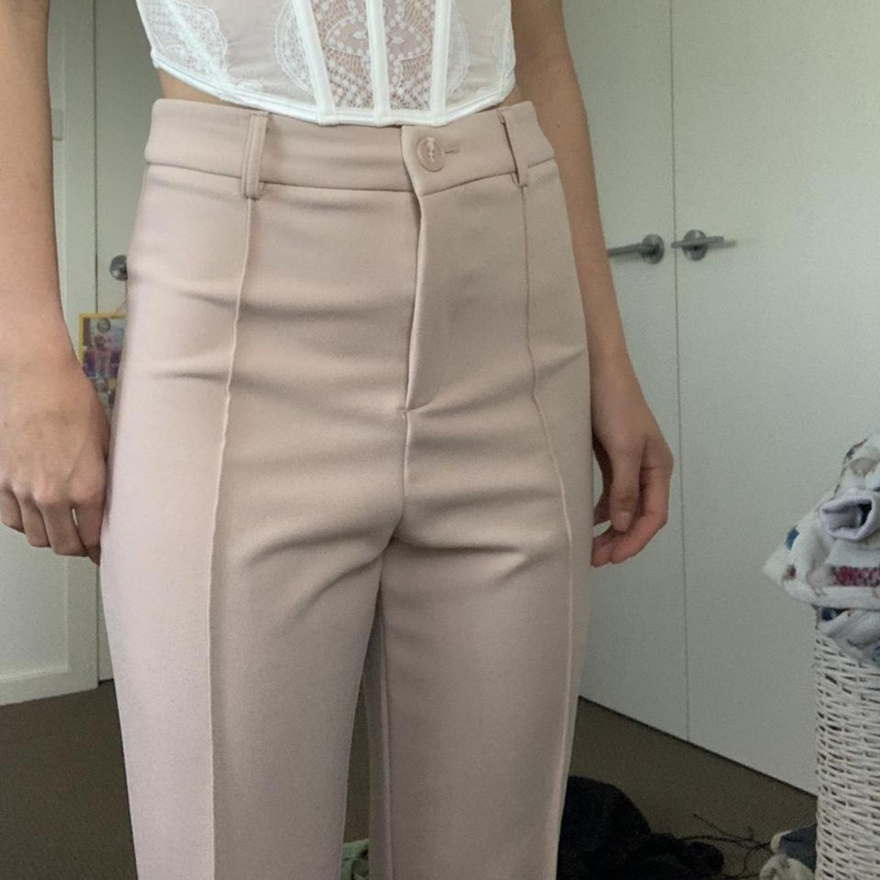 Beige suit pants (Stretchy material) (Has two... - Depop