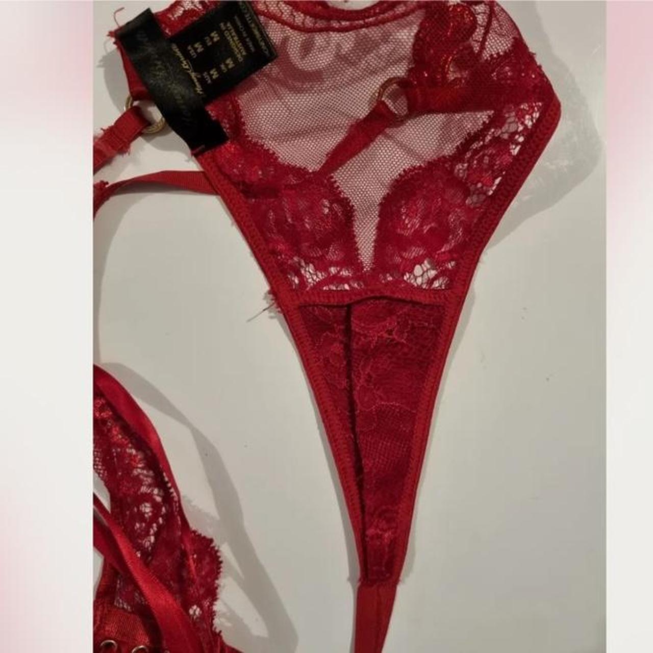 Small red ribbed thong g-string panties Perfect - Depop