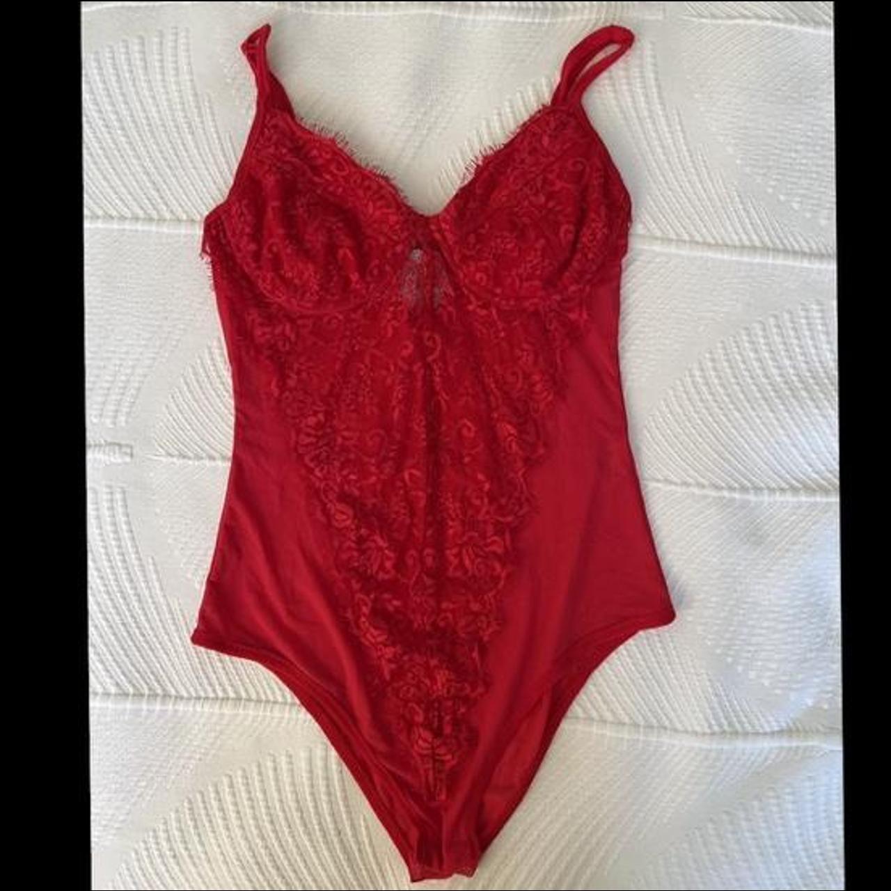 Princess Polly Women's Red Bodysuit | Depop