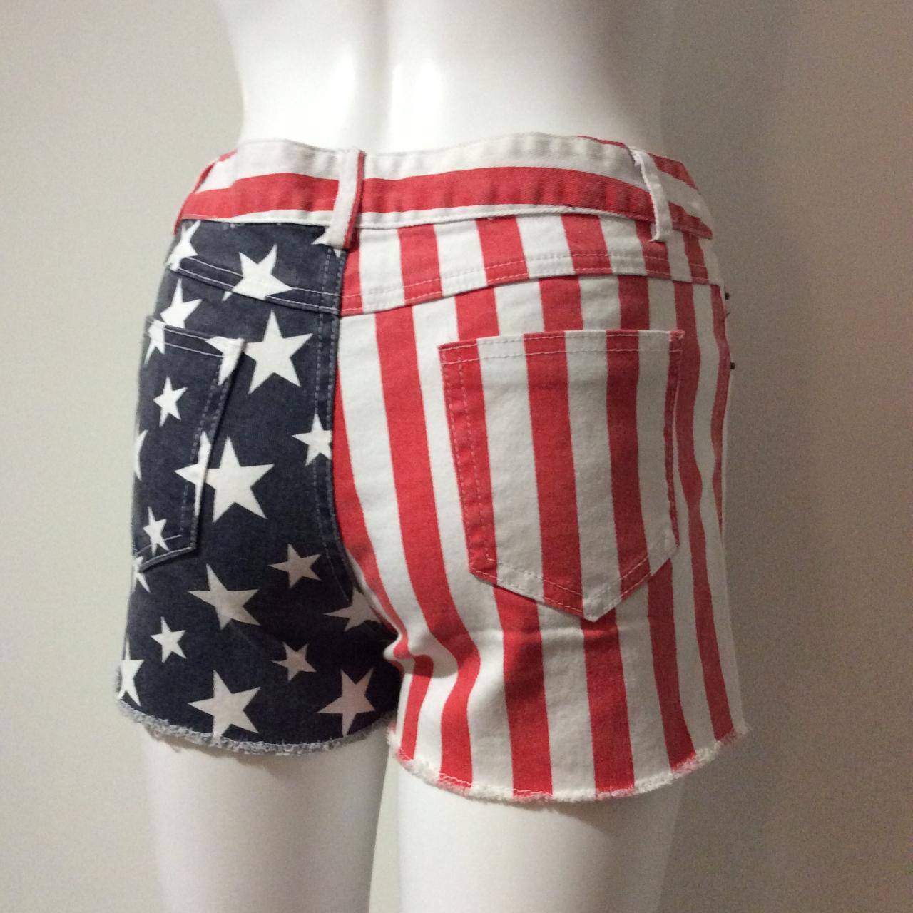 Women's Red and Blue Shorts Depop