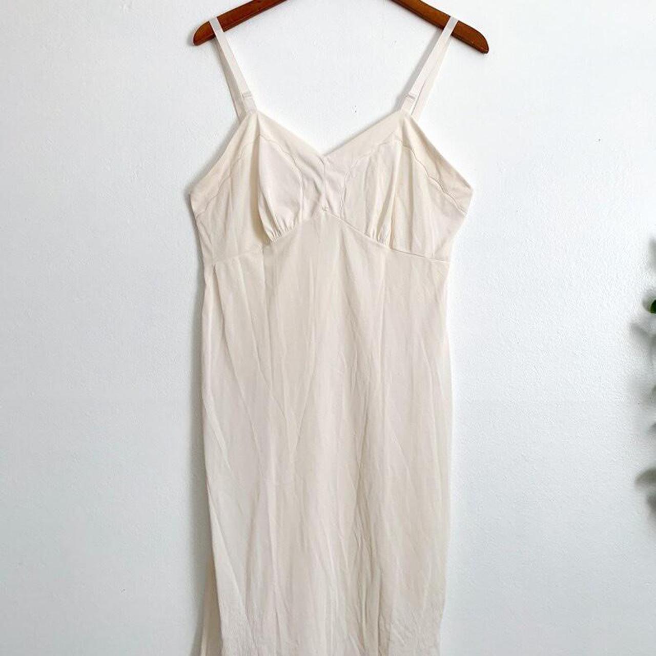 Vintage Montgomery Ward cream scalloped nightgown /... - Depop