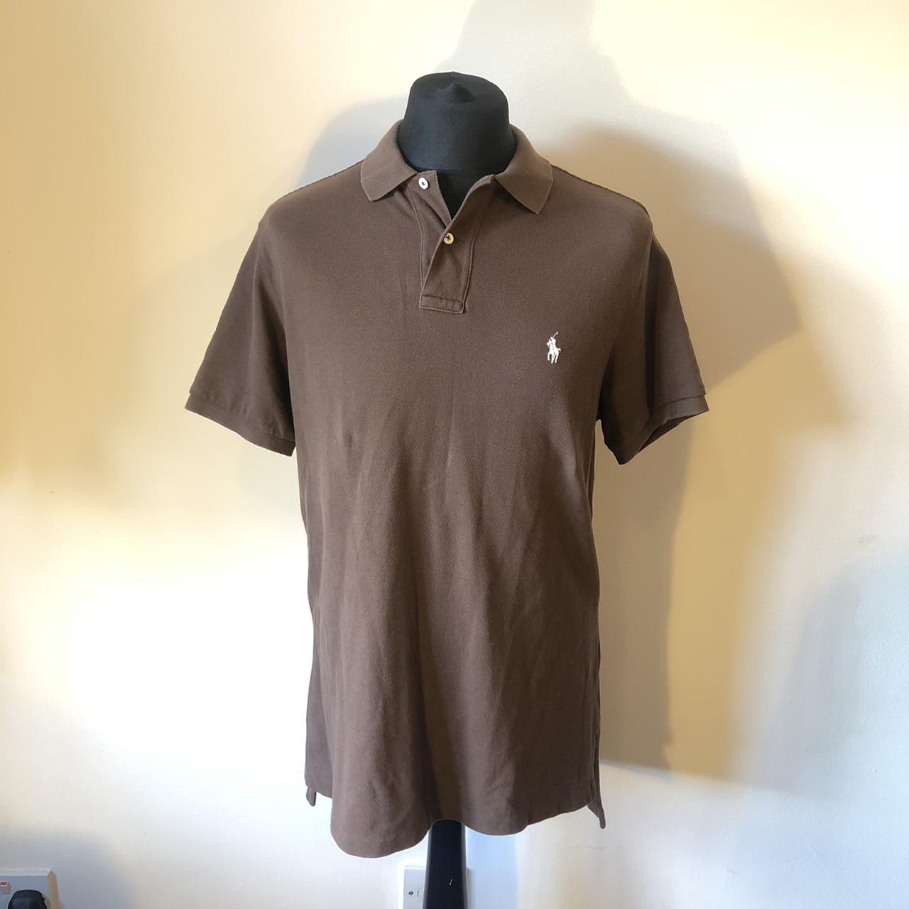 dark brown ralph lauren polo shirt