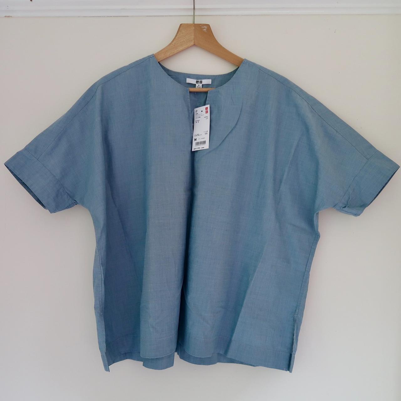 UNIQLO OVERSIZED BLUE TOP | BRAND NEW WITH TAGS |... - Depop