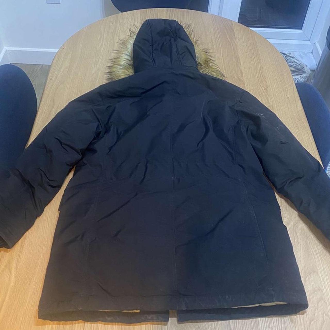 Hugo boss mens black parka jacket with detachable... - Depop