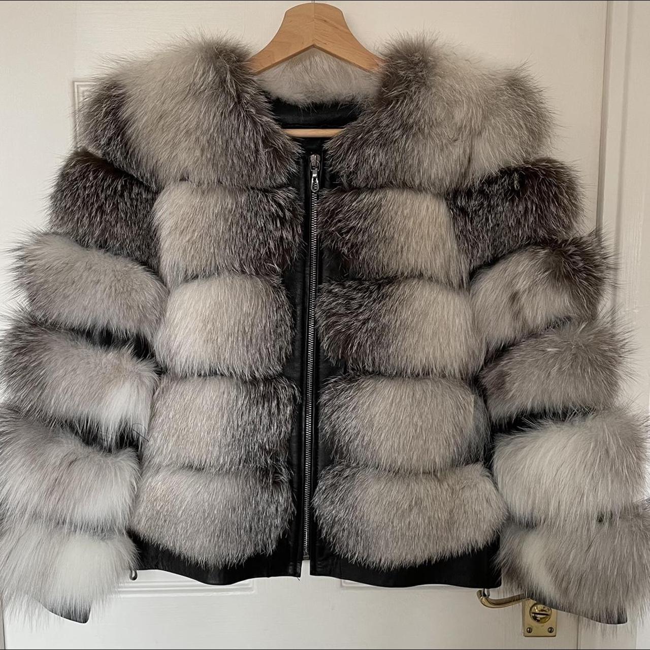 Genuine leather fox fur jacket/coat. The jacket is... - Depop