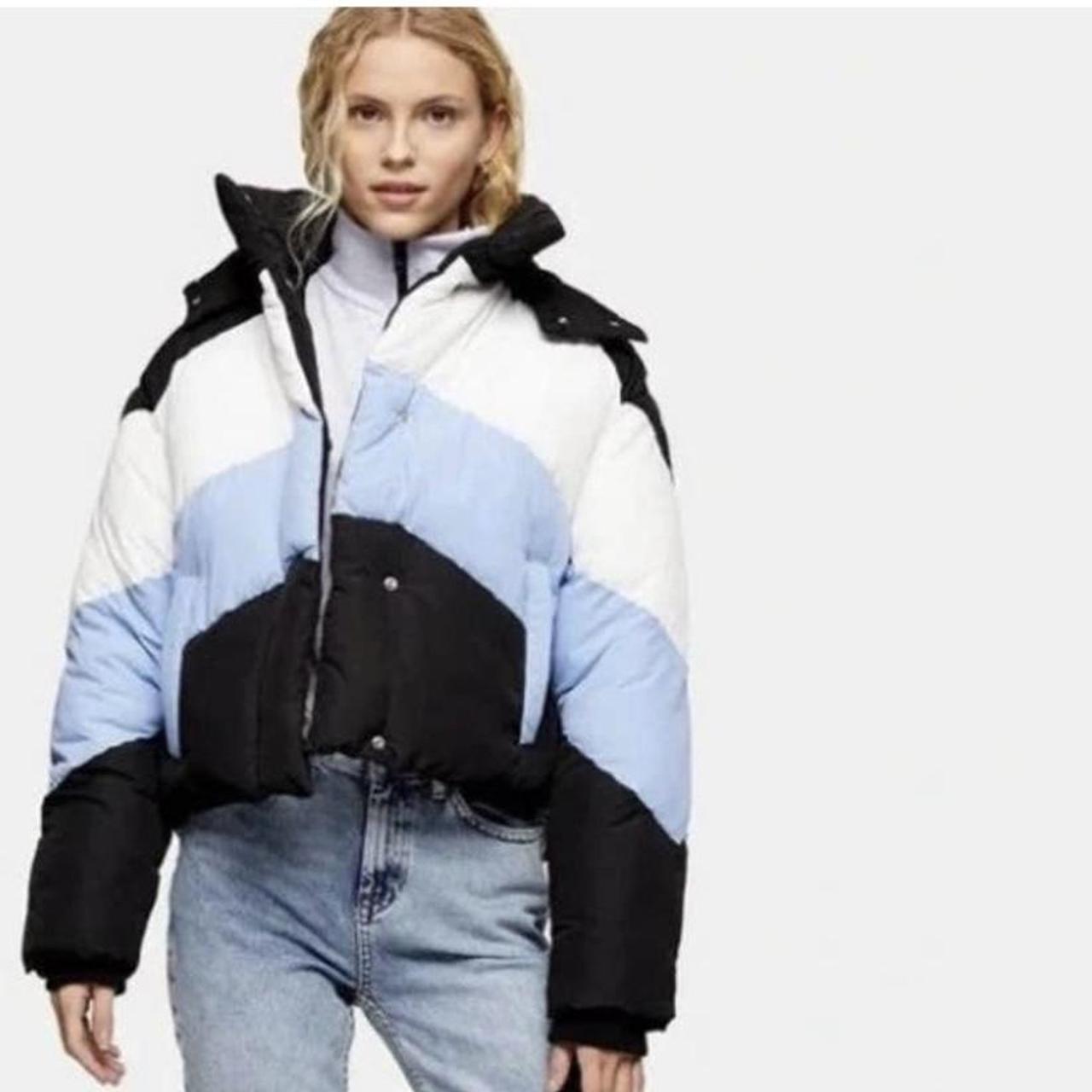 cropped puffer jacket multi color nwt brand... Depop