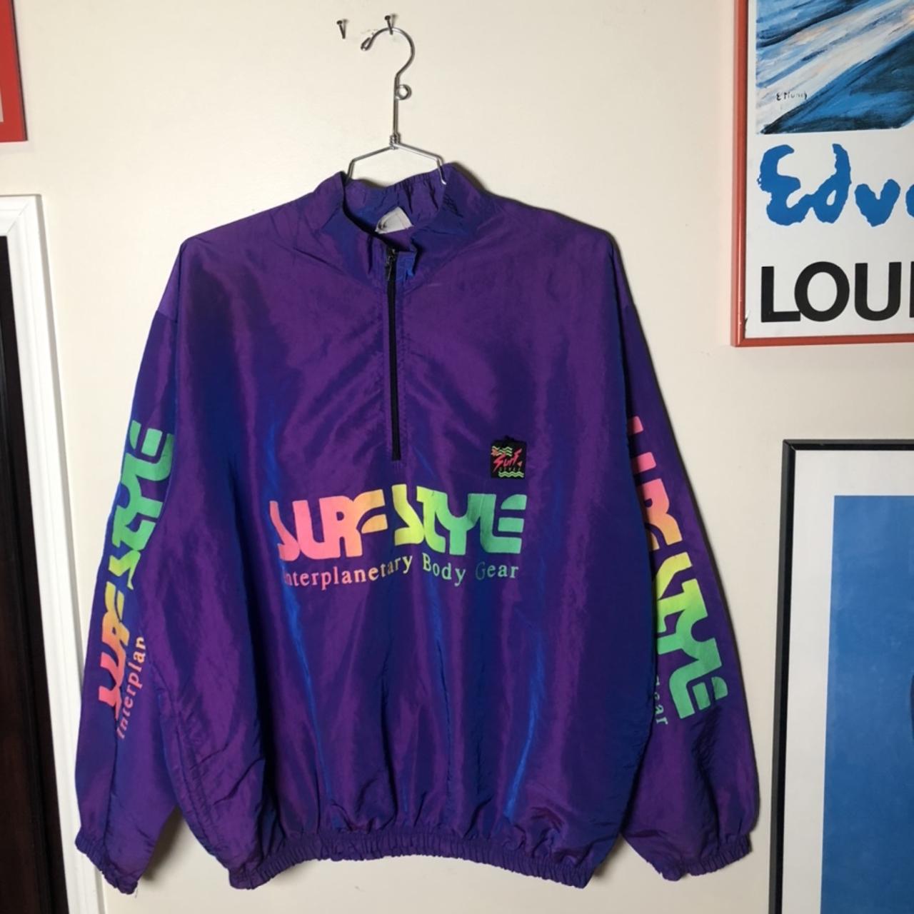 90’s surf style windbreaker OSFA BUT FITS LIKE A... - Depop