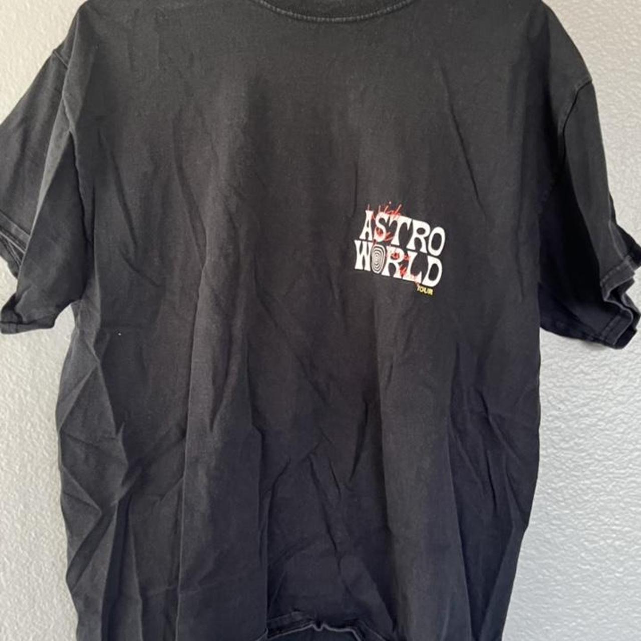 travis scott astroworld merch. back a little faded. - Depop