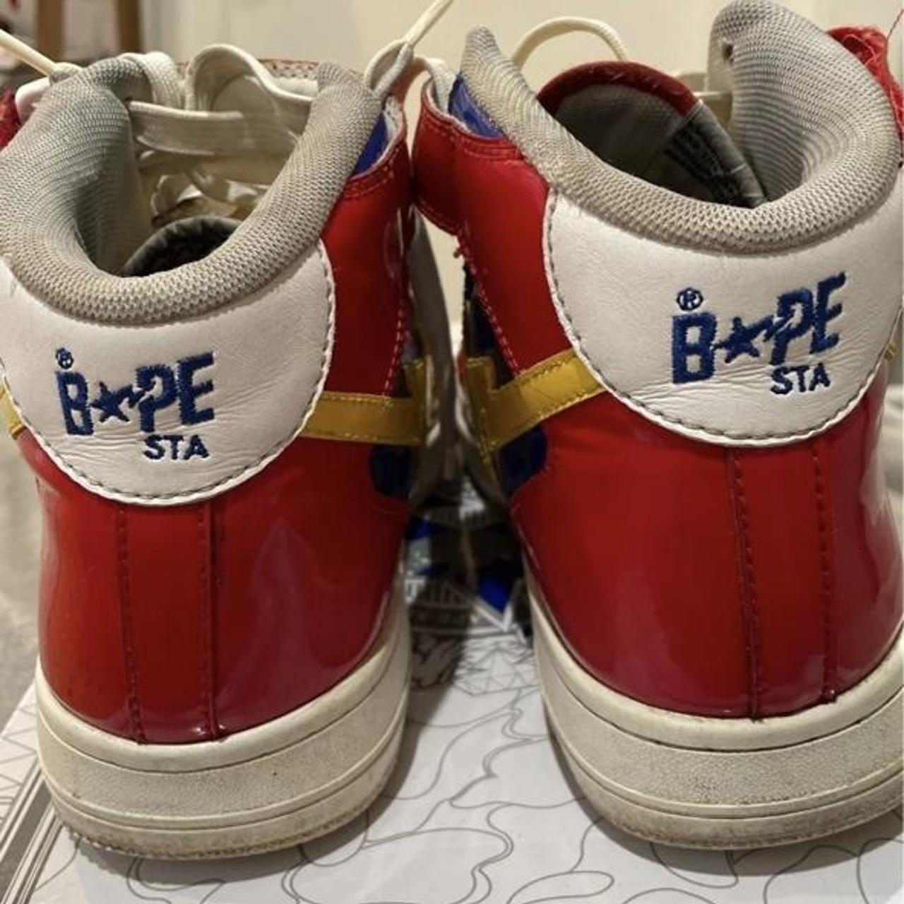 Red yellow and blue bapstas size 8.5 #bapestas #bape... - Depop