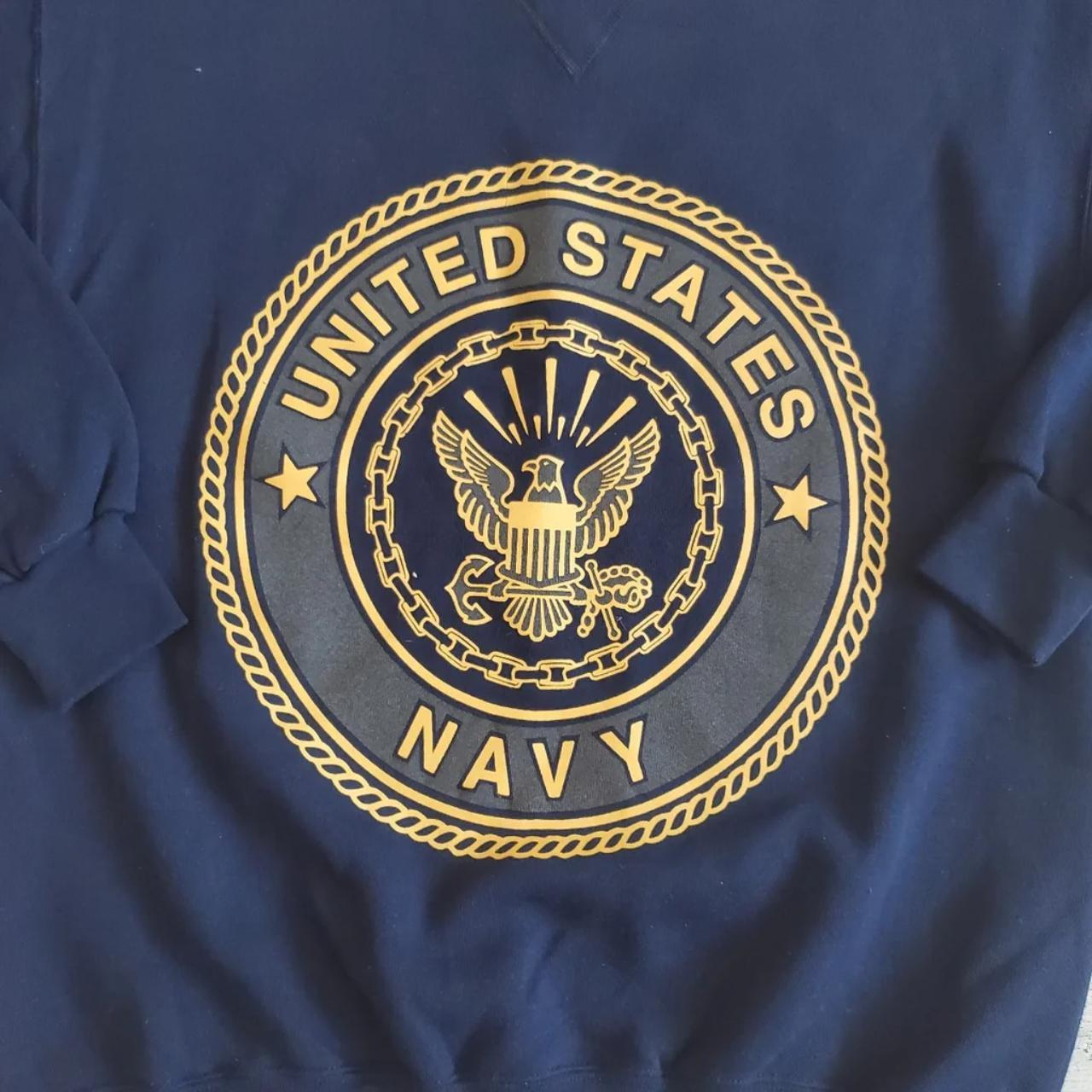 Vintage USA United States Navy Graphic Crewneck... - Depop