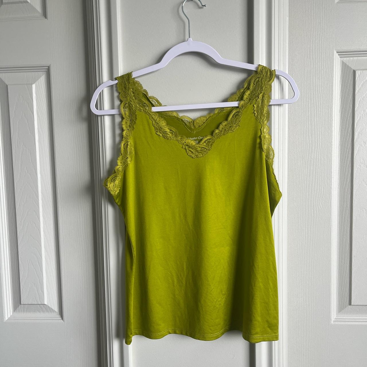 Green Lace Tank Top Perfect statement top for a... - Depop