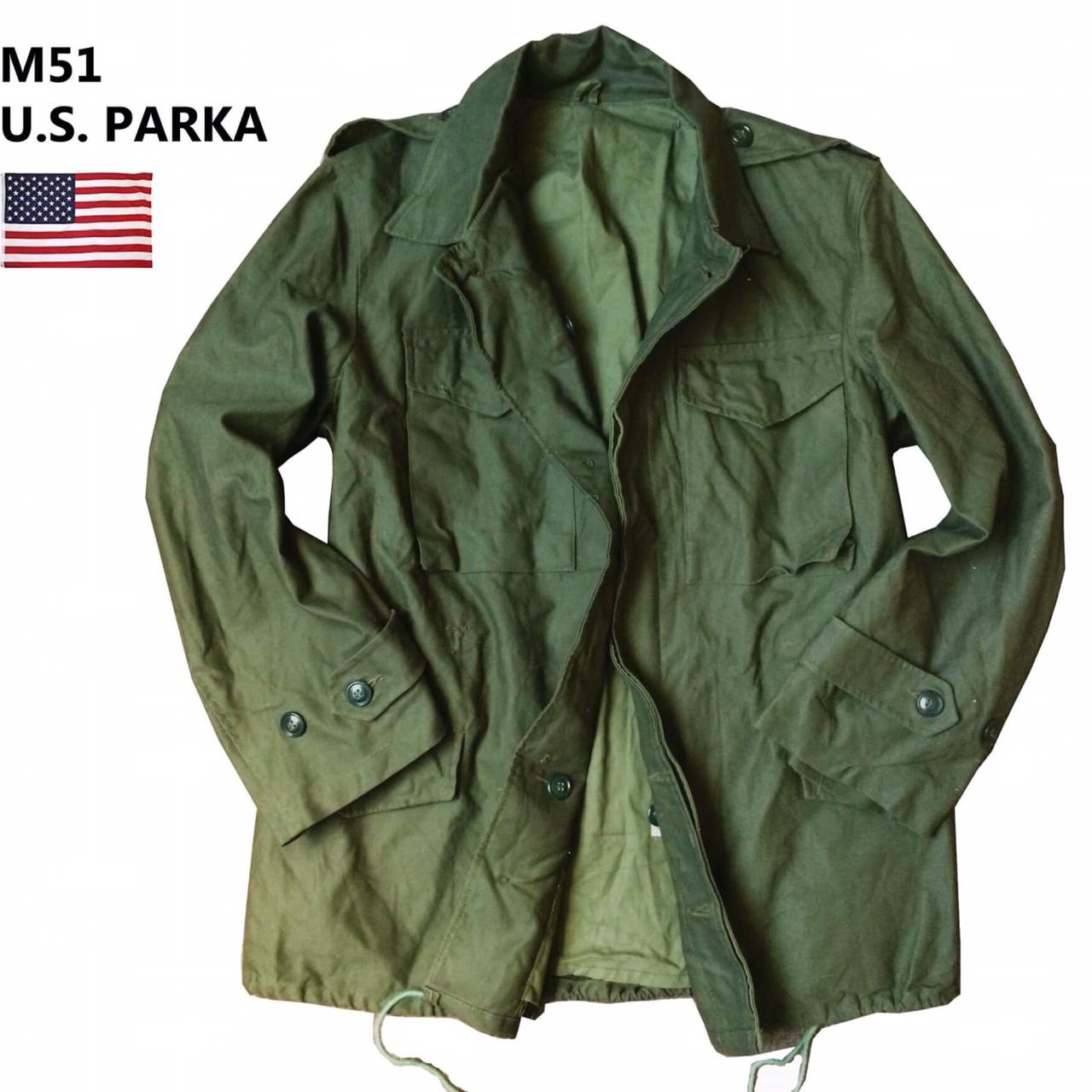 US Khaki Green Vintage Army M51 Military Parka Mod...