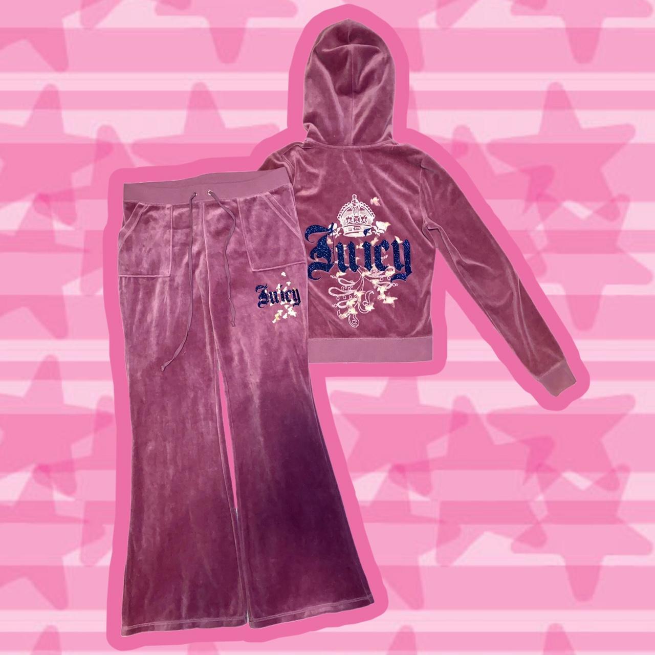 Juicy Couture Tracksuit velour material purple... Depop