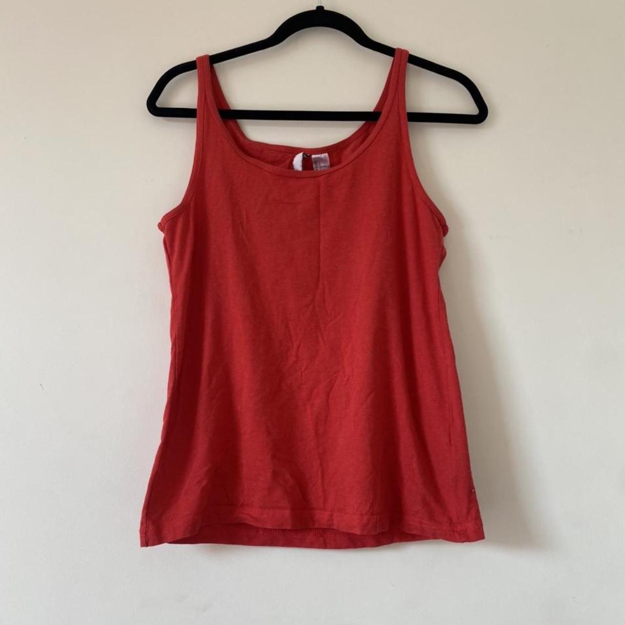 H&M red vest top - size L fits a UK 12. Only ever... - Depop