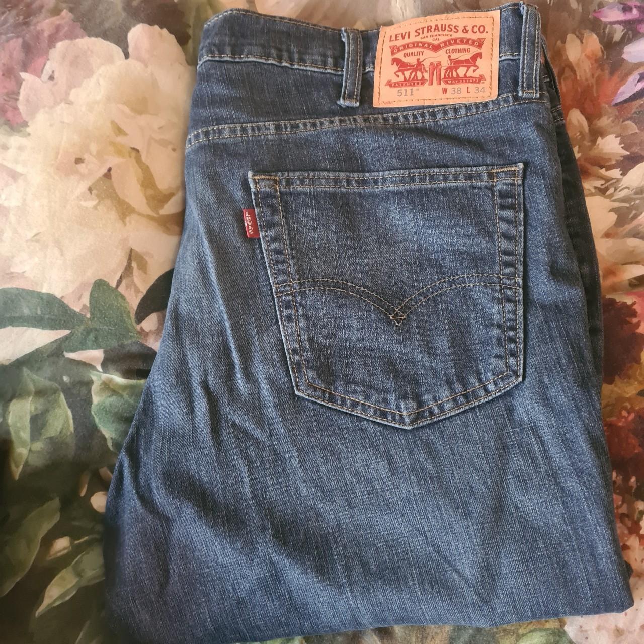 Dark blue levi jeans 511 38w 34L - Depop