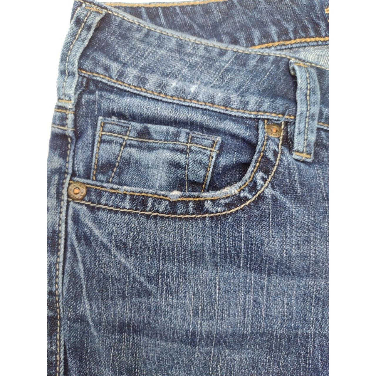 Silver Dark Wash Blue Denim Skinny Boot Cut Jeans... - Depop