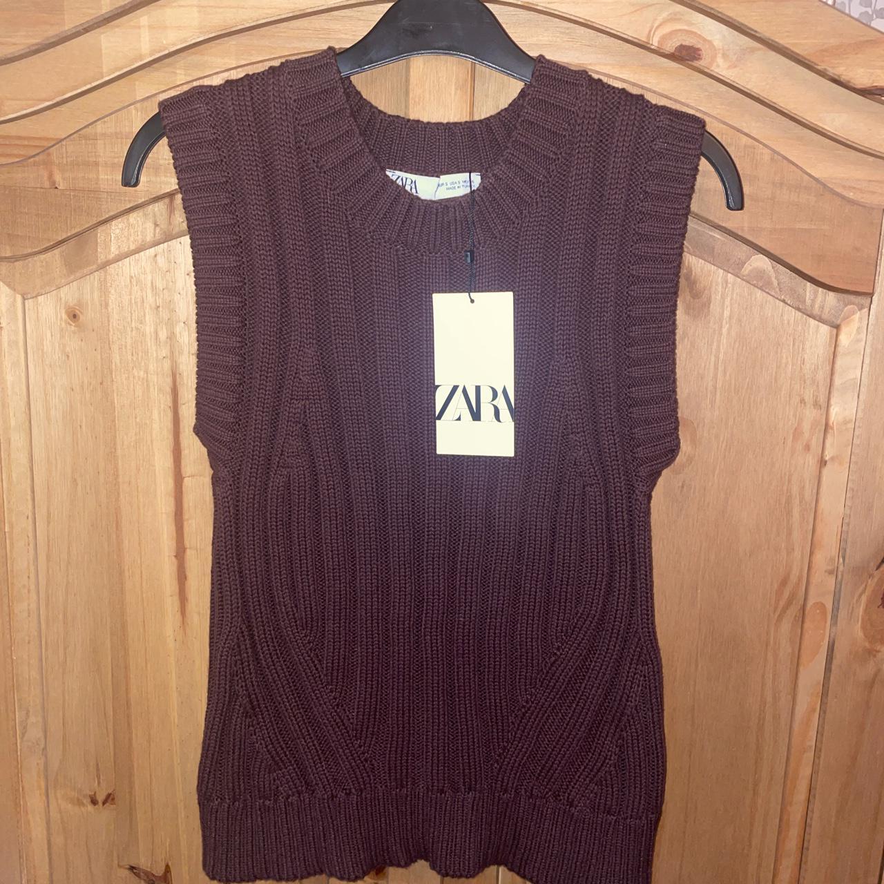 brown sleeveless jumper