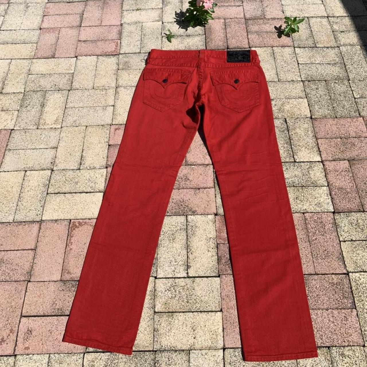 True Religion Men's Red Jeans | Depop