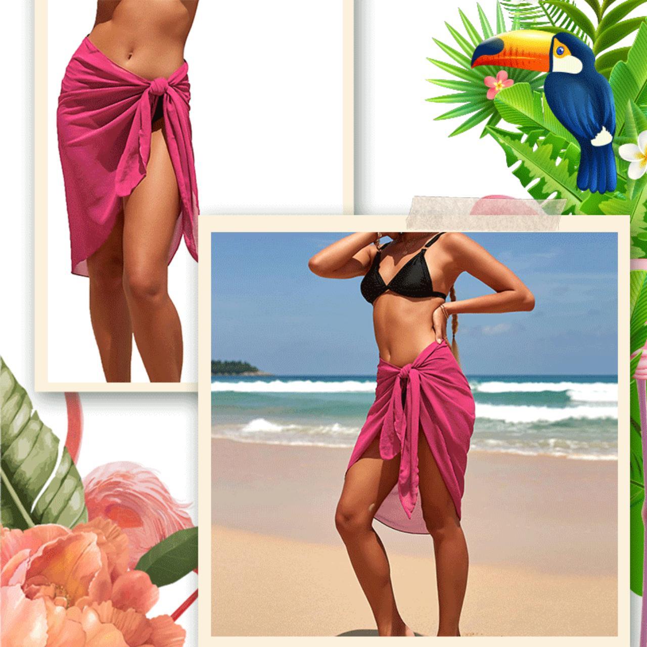  Womens Beach Sarong Cover Up Semi-Sheer Swimsuit