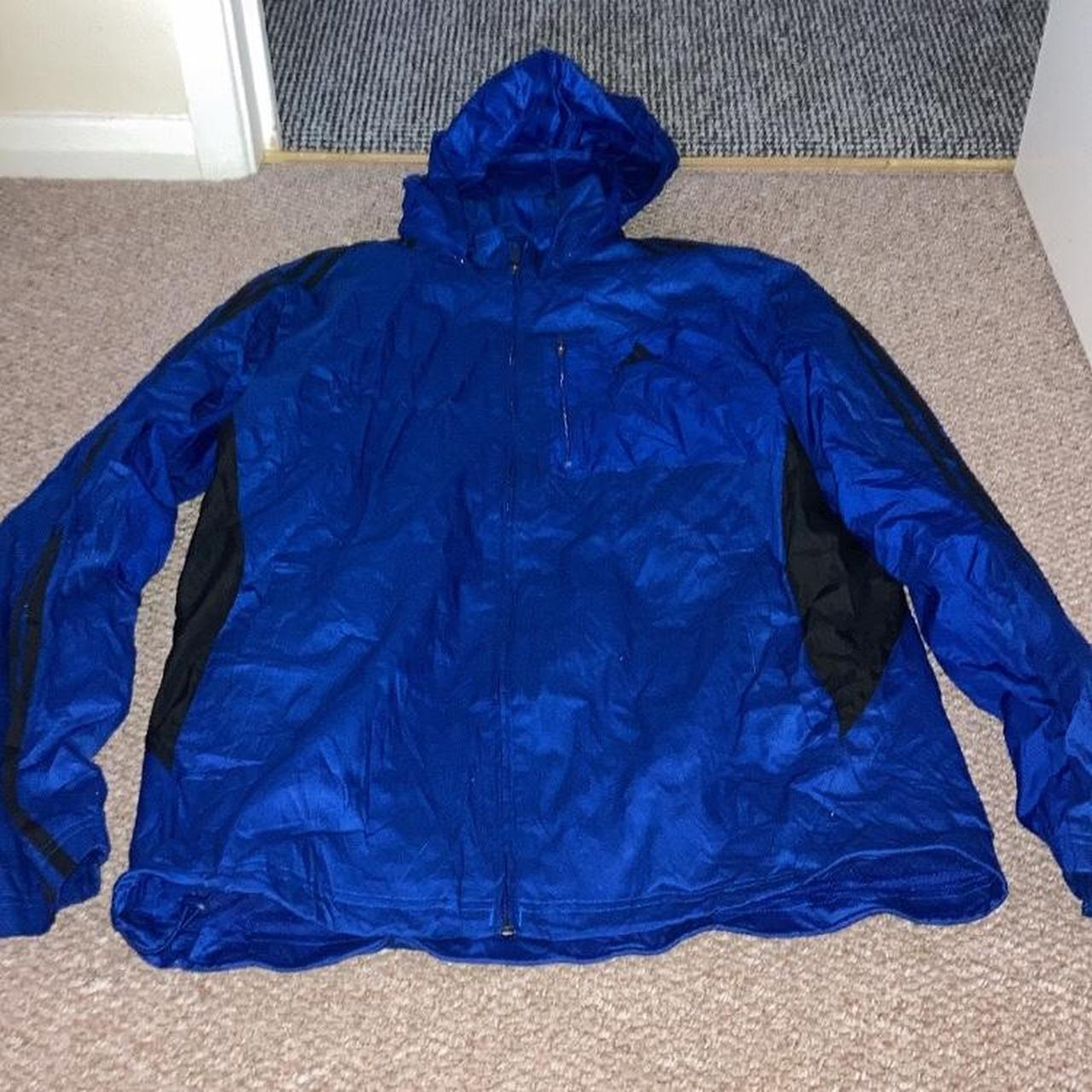 Vintage Adidas rain jacket with clip away hood - Depop