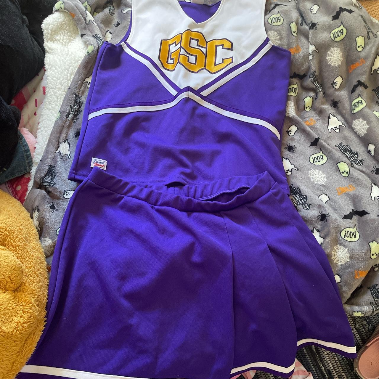 old cheer uniform i do roll the skirt since it’s too... Depop