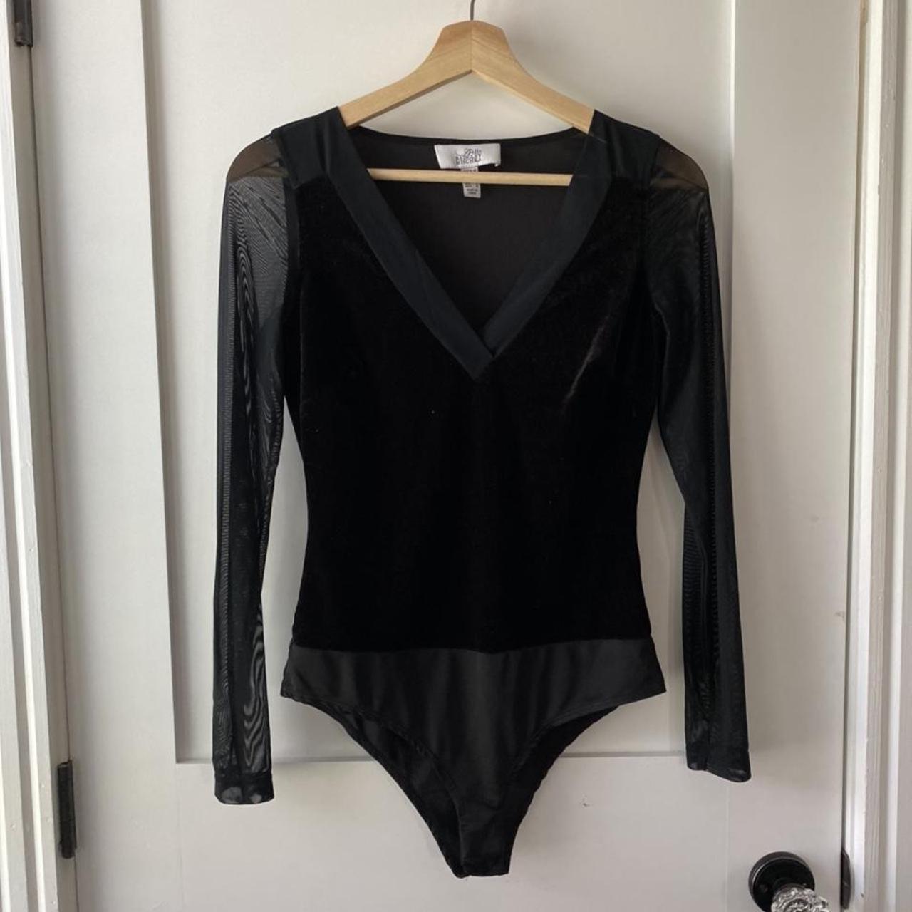 Black leotard shirt. Shear sleeves. Depop