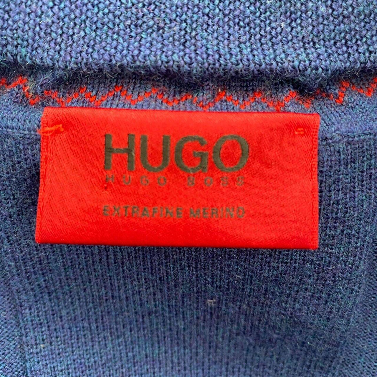 Hugo Boss Men's Blue XL Quarter Zip Extra Fine... - Depop