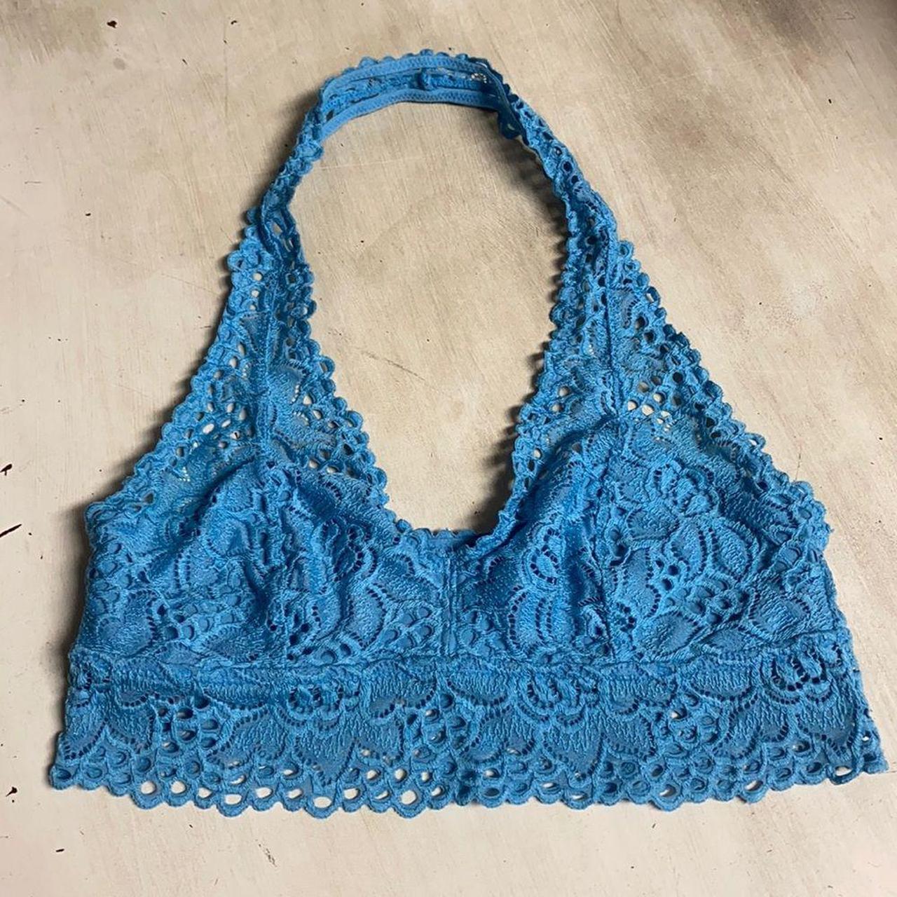 Aerie Halter Neck Lace Crocheted Bralette Size... - Depop