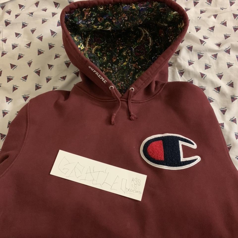 Supreme x champion paisley hoodie on sale