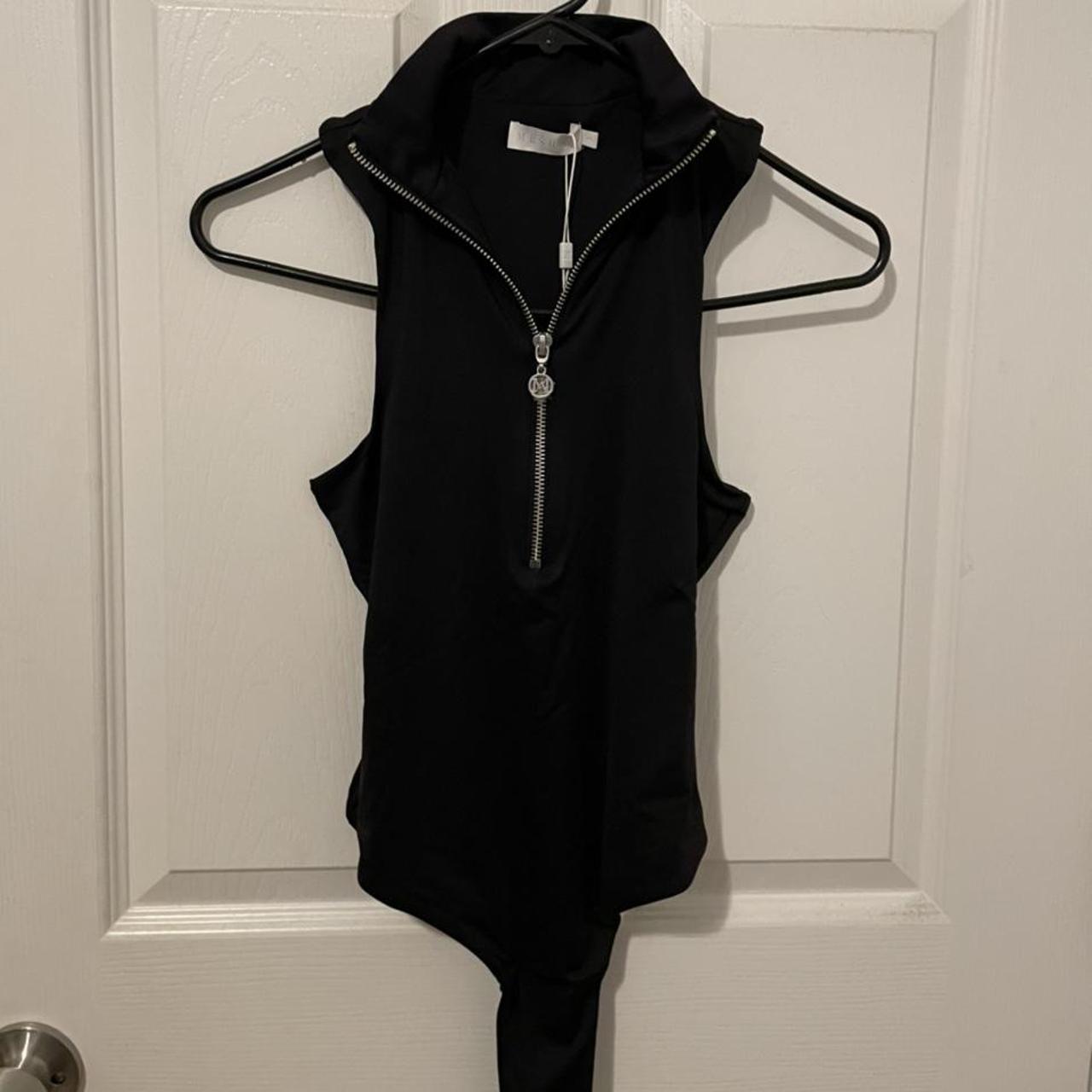 Meshki black body suit brand new never worn with... - Depop