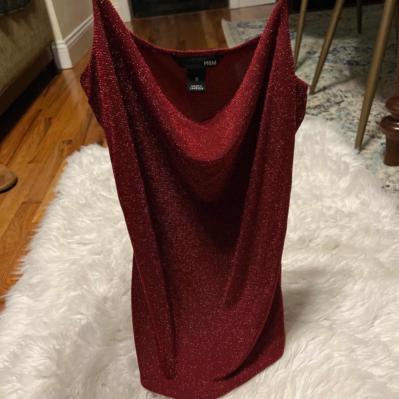 Shiny red top. Made in Cambodia. Size Small.... Depop