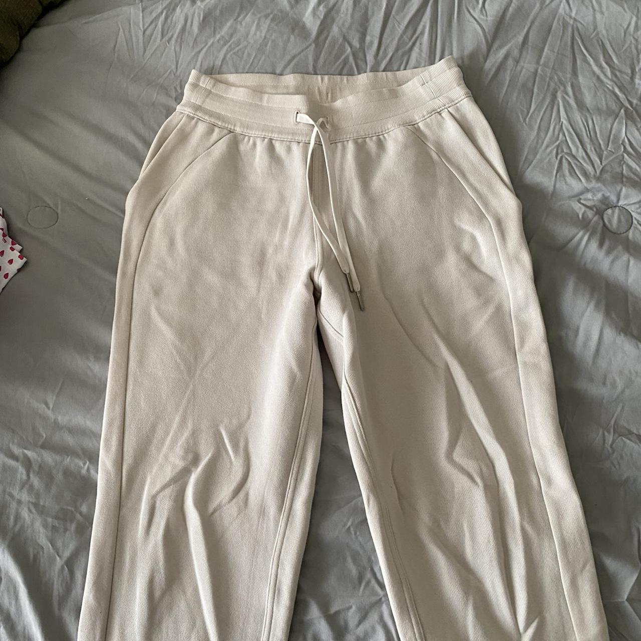 Lululemon white opal scuba sweatpants. Size 6,... - Depop