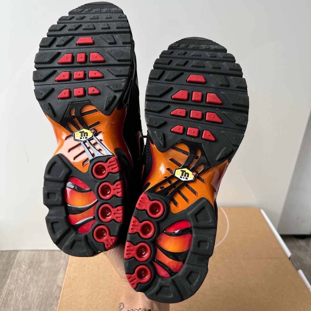 WOMENS/ MENS NIKE AIR MAX PLUS TN BLACK ORANGE RED... - Depop