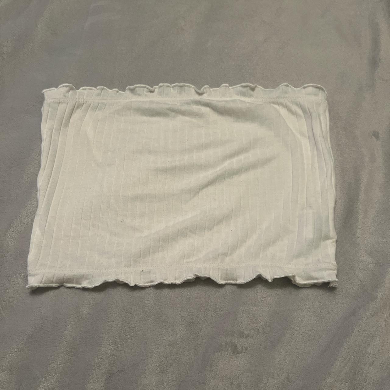 ☁️white lettuce trim tube top - never been worn - xs,... - Depop