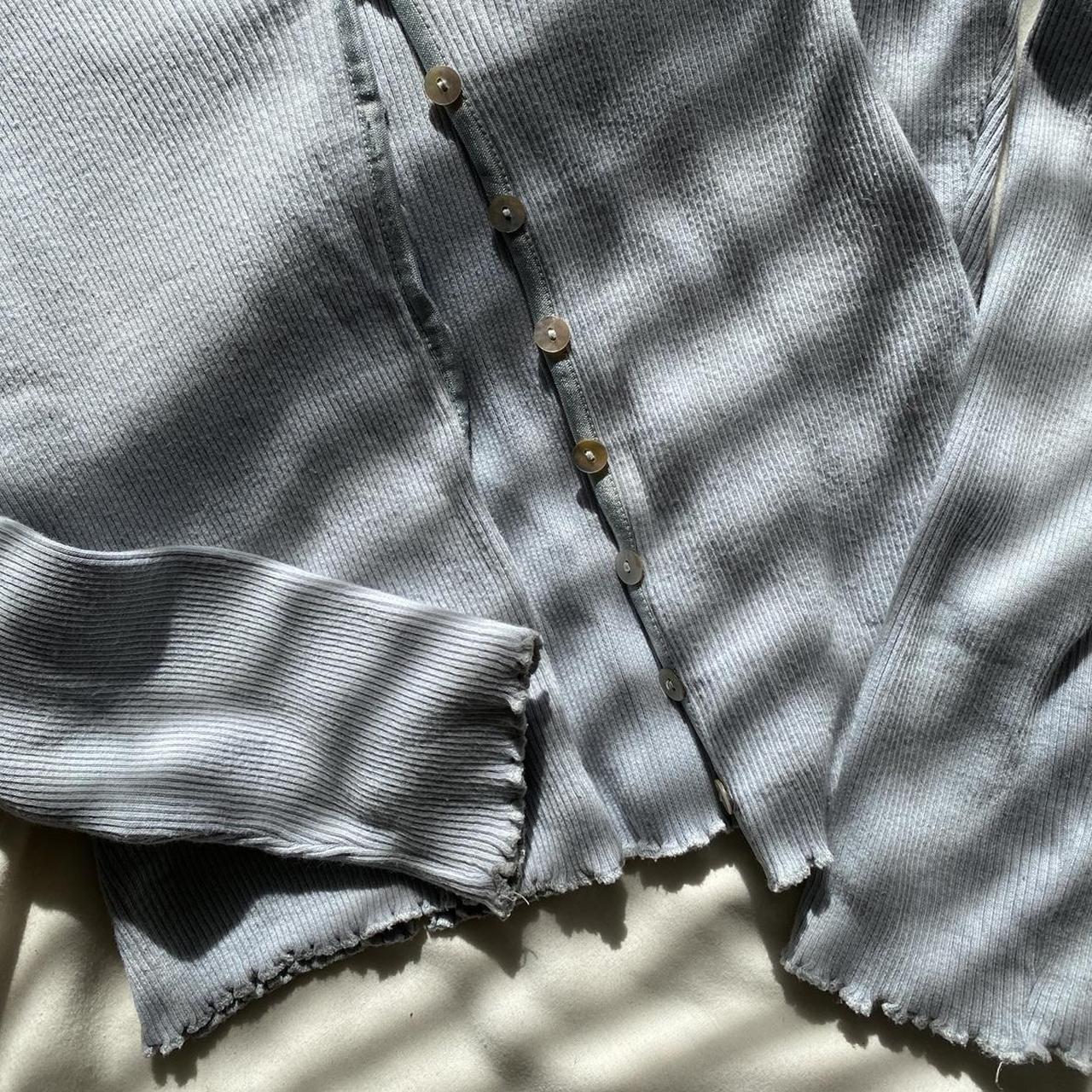 The Perfect Ribbed Baby Blue Button Up Cardigan By Depop