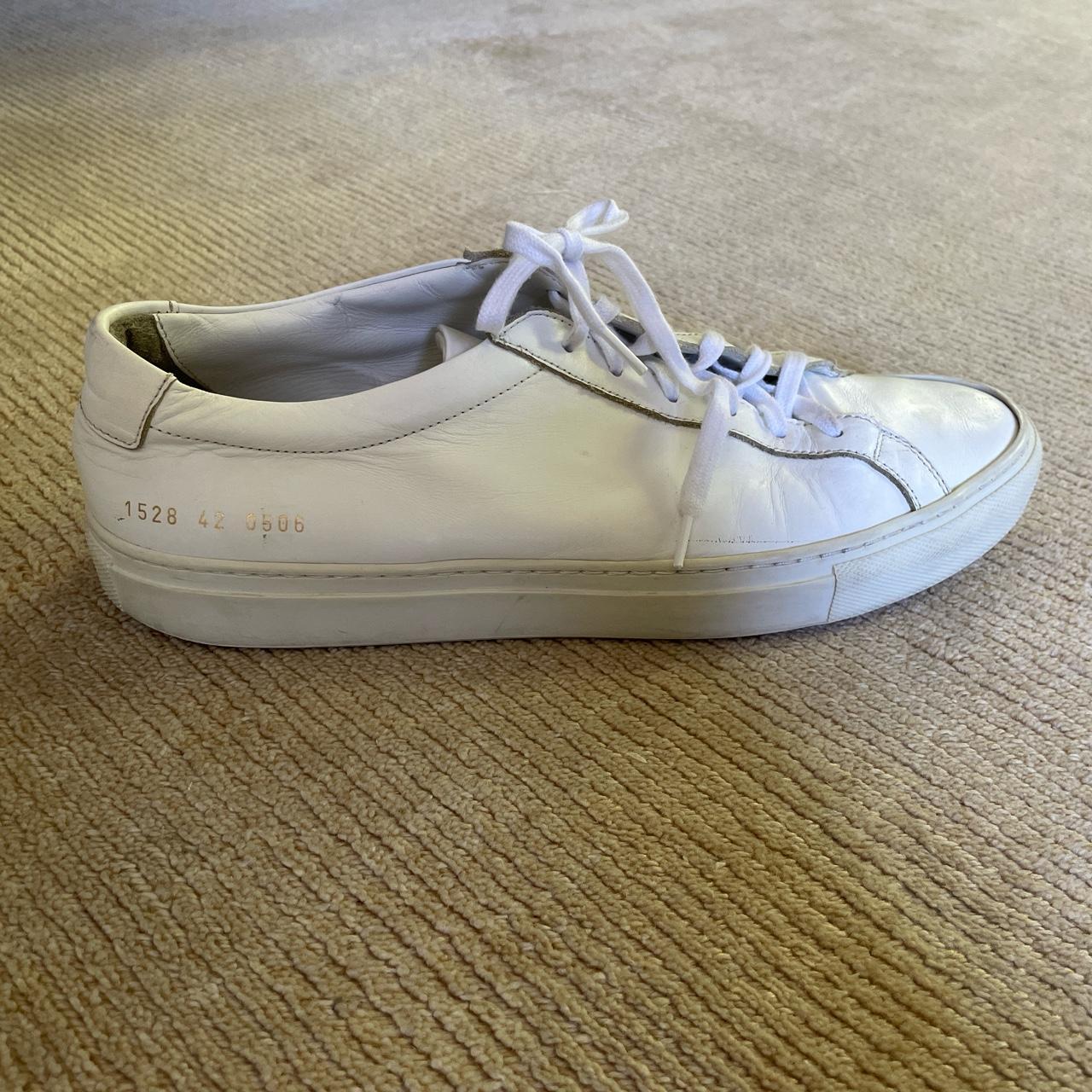 All-white common projects in great shape and... - Depop