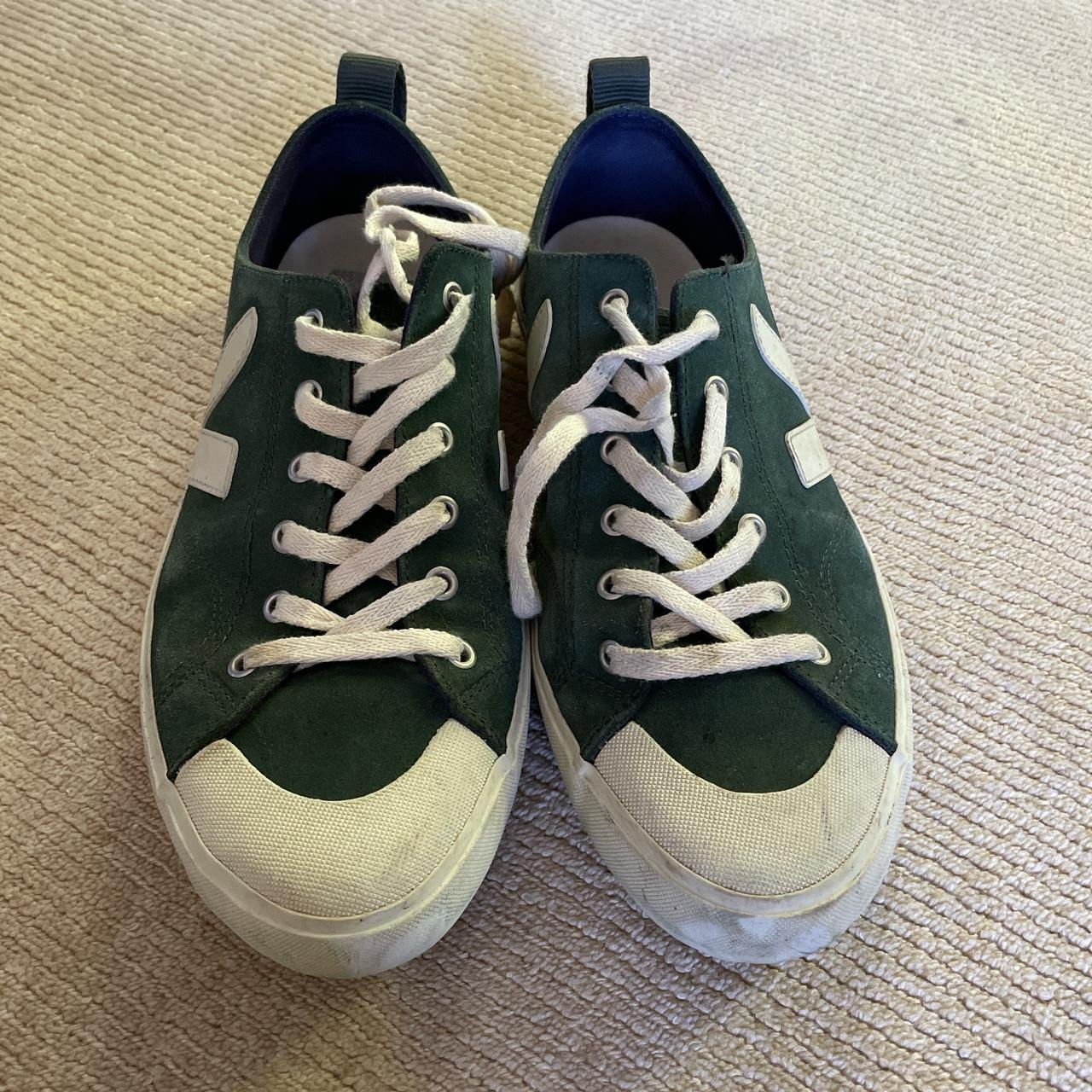 Like-new green and white vejas, super comfortable... - Depop