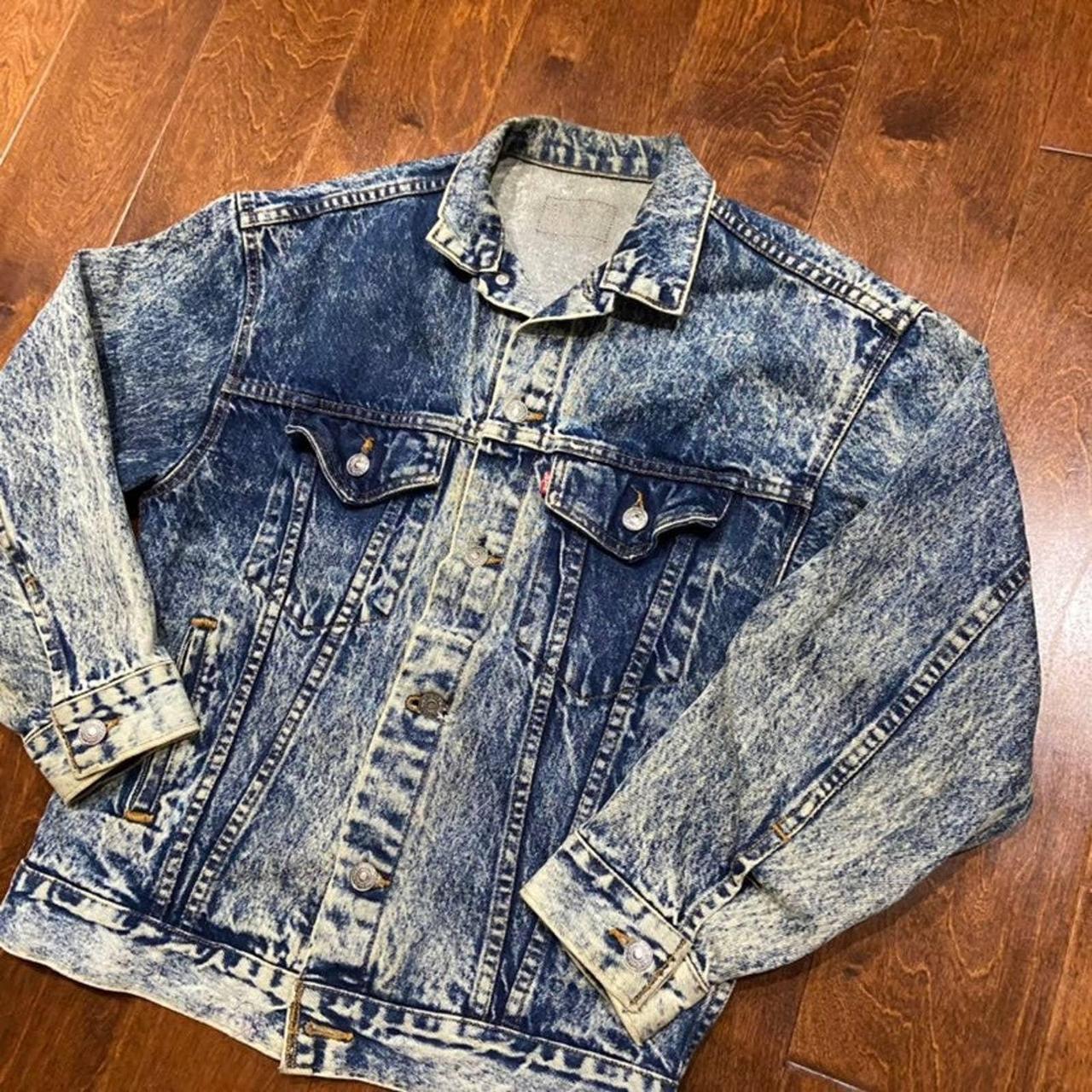 Vintage Levis Stone Washed Blue Jacket Small/Medium - Depop