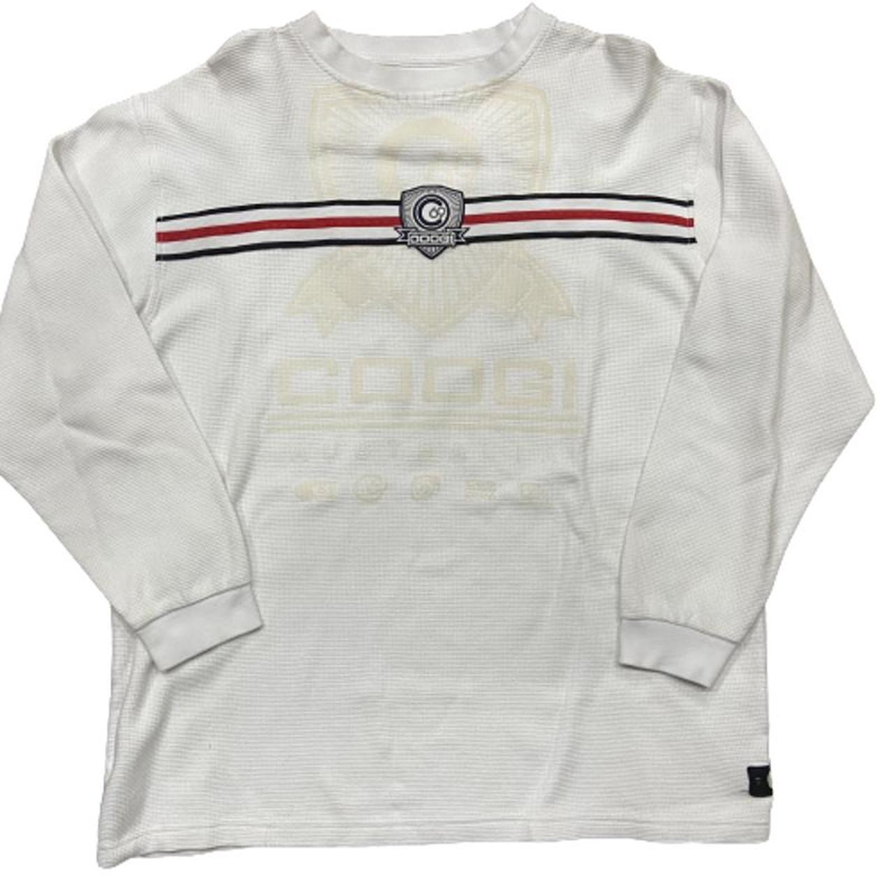 Coogi Men's White and Red Jumper