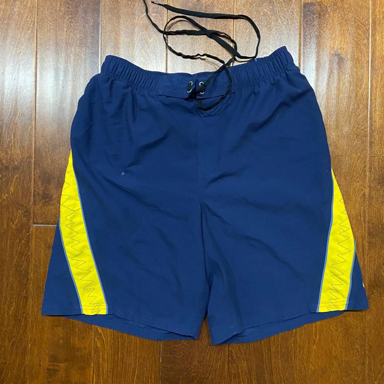 Nike Vintage Y2K Board Swim Trunks Shorts Navy Blue... - Depop