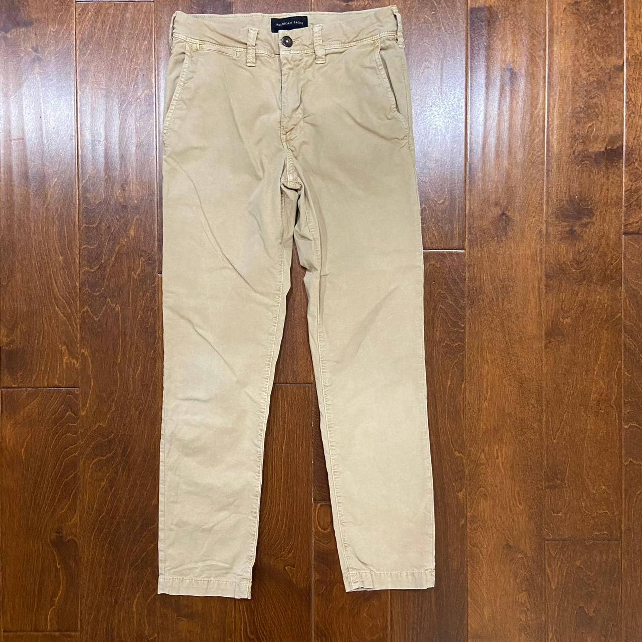 American Eagle Slim Straight Flex Khaki Pants... - Depop