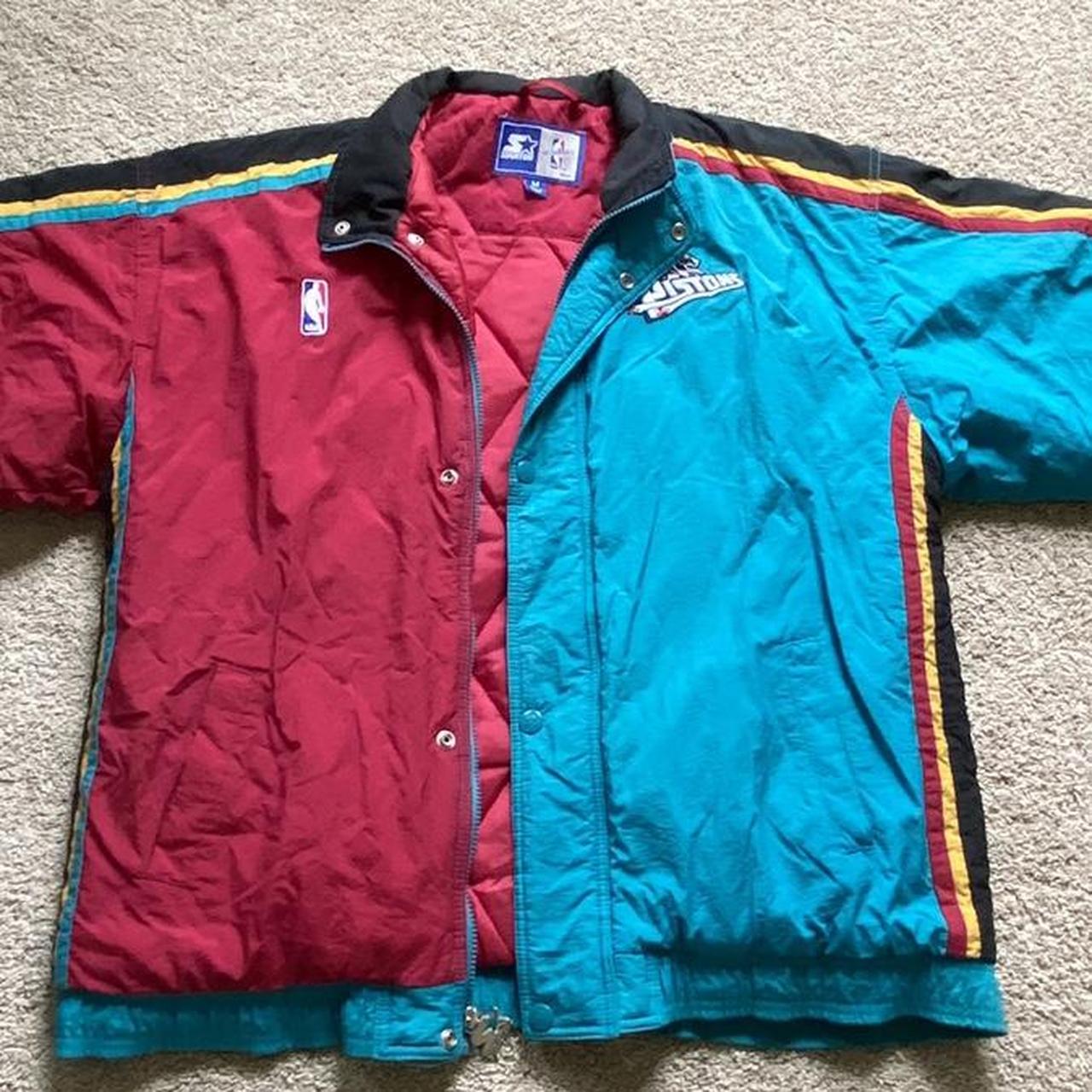90s Detroit Pistons Starter Jacket Size mens medium... Depop