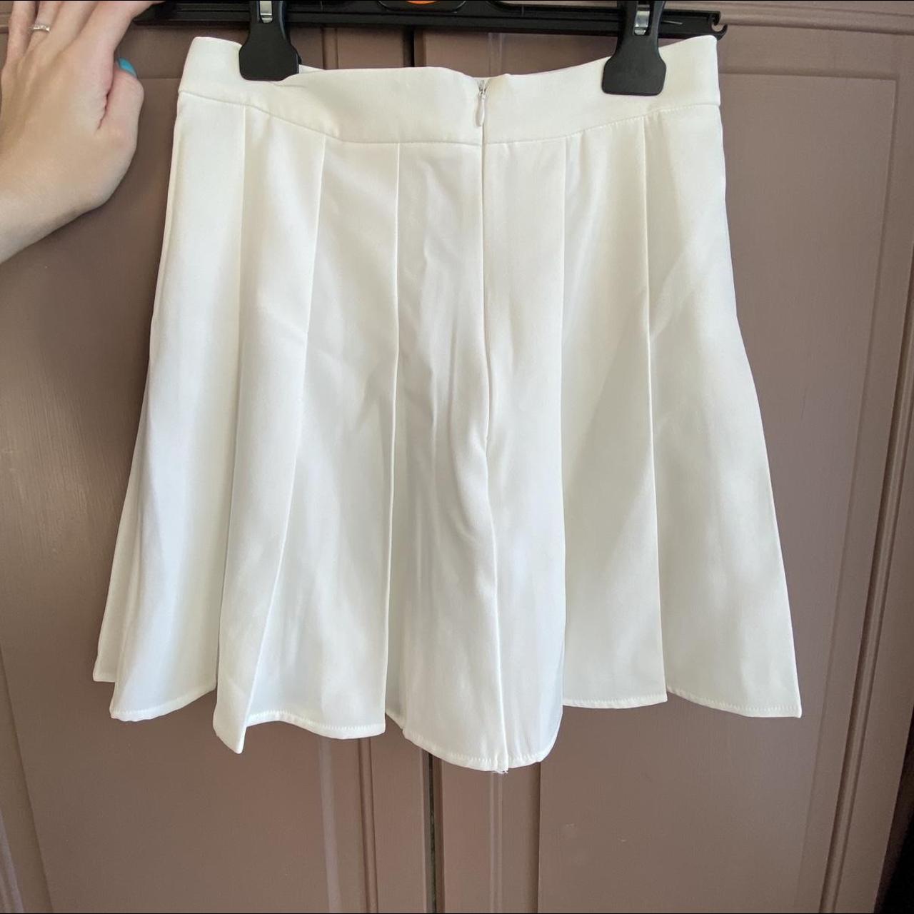 Shein white mini skater/tennis skirt. Only worn... - Depop
