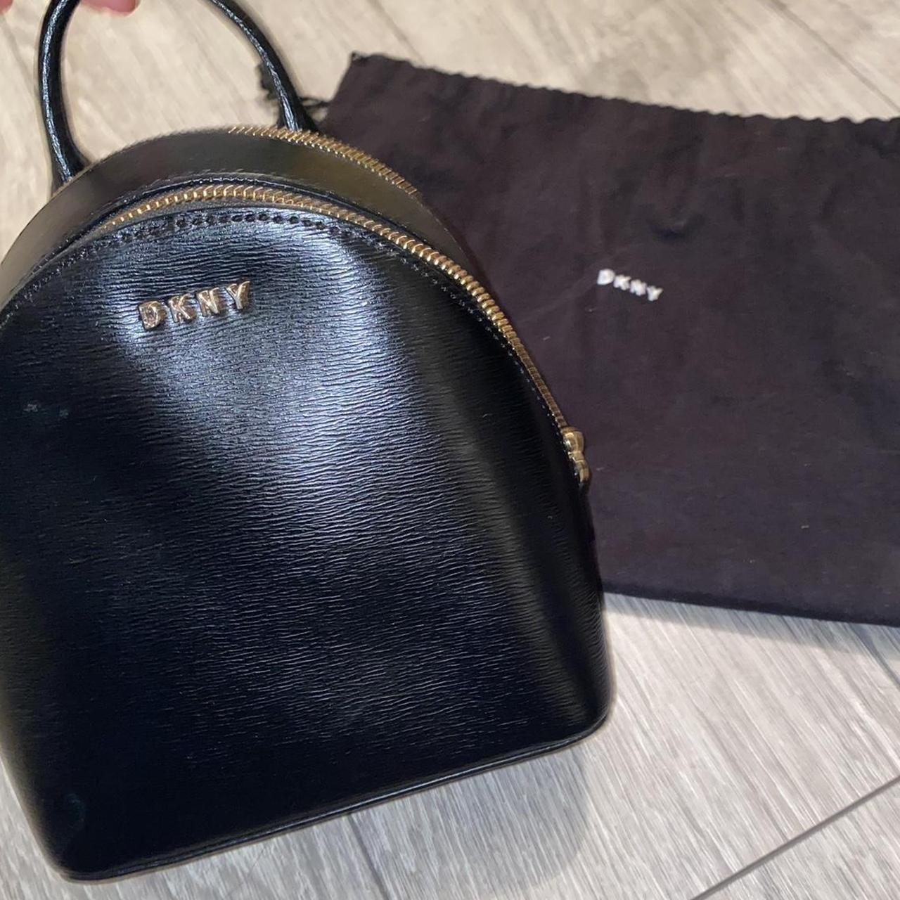 Dkny black leather crossbody backpack Comes with Depop