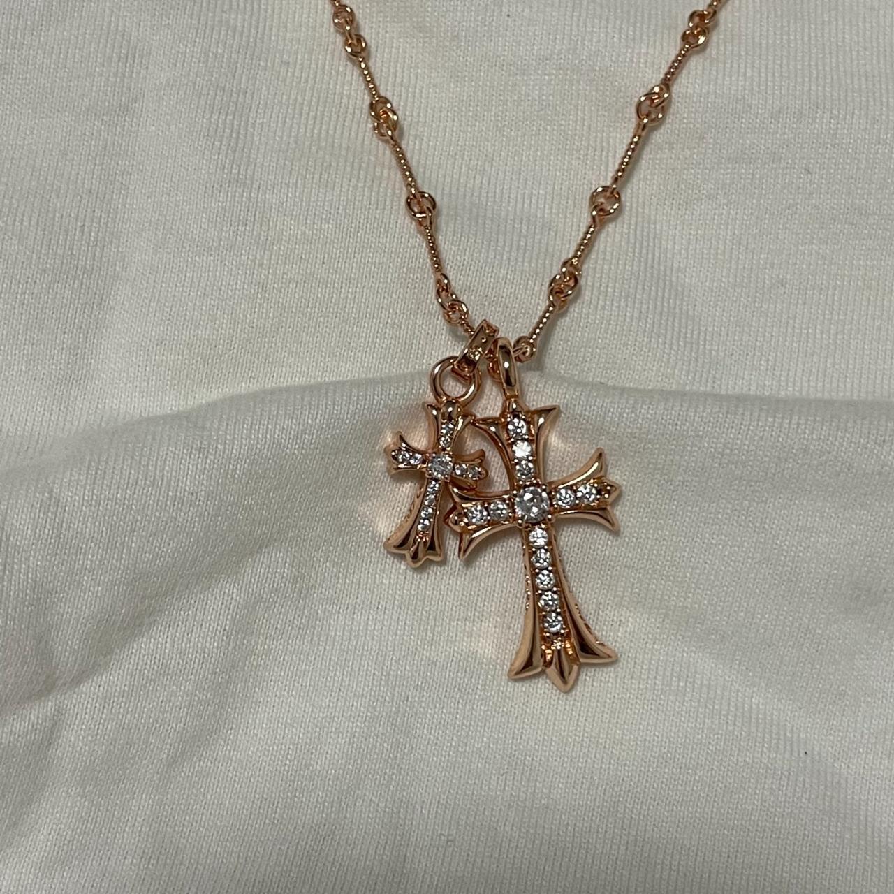 CH Chrome Hearts Cross Pendant Necklace Gold chain with diamonds - jewelry  - by owner - sale - craigslist