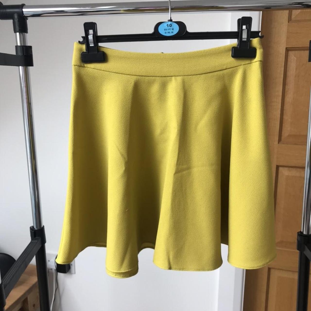 Primark. High waisted skirt. Mustard yellow with zip... - Depop